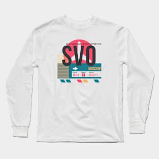 Moscow (SVO) Airport Code Baggage Tag Long Sleeve T-Shirt